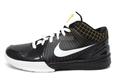 Zapatos de baloncesto Nike Zoom Kobe 4 IV Negro Blanco 344336-011