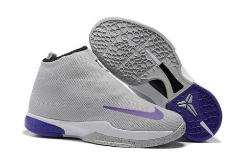 Nike Zoom Kobe Icon Jacquard Men Casual Shoes Light Grey Purple Black 818583