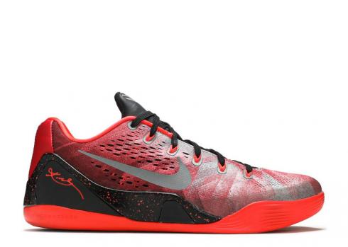 Nike Kobe 9 Em Premium Gym Rosso Metallico Brillante Crimson Argento 652908-606