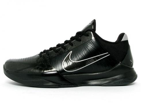 Nike Air Zoom Kobe 5 Black Out Mtllc Slvr Drk Gry Basketbol Ayakkabıları 386429-003, ayakkabı, spor ayakkabı