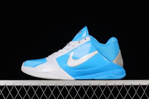 Nike Zoom Kobe 5 Azul Gris Blanco Metálico Plata 407710-102