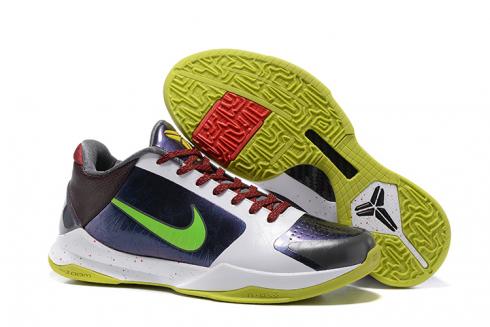 Nike Zoom Kobe V 5 Low Colourful Chaos Joker Geel Heren Basketbalschoenen 386429-531