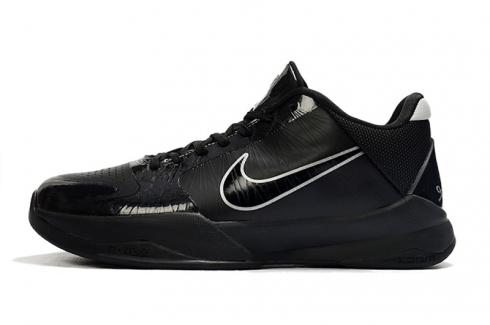 รองเท้าบาสเก็ตบอล Nike Zoom Kobe V 5 Retro Black Metallic Silver 386647-001