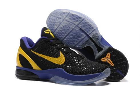 Nike Zoom Kobe VI 6 Zwart Geel Paars Heren Basketbalschoenen 429659
