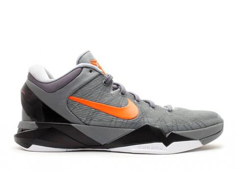 Nike Zoom Kobe 7 System Wolf Grey Cool Total Black Orange 488371-002