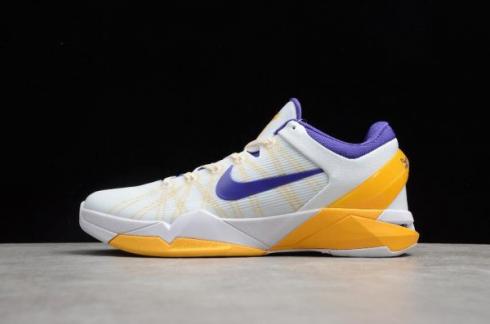 Nike Zoom Kobe 7 VII System Lakers Putih Ungu Kuning 488371-101