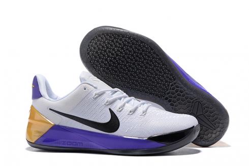 Nike Zoom Kobe AD EP รองเท้าผู้ชายสีขาวสีดำสีม่วงสีทอง