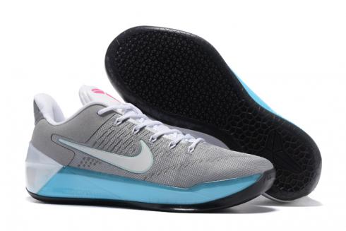 Nike Zoom Kobe 12 AD รองเท้าผู้ชายสีเทาสีขาวสีน้ำเงินสีดำ