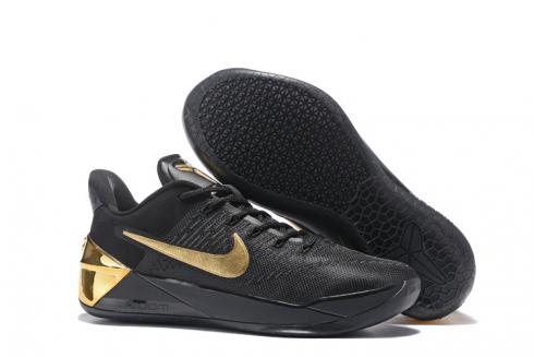Sepatu Basket Pria Nike Zoom Kobe AD emas hitam
