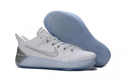 Nike Zoom Kobe XII AD Sepatu Pria Hitam Perak Logam Putih Murni Sepatu Basket 852425