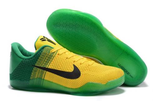 мужские баскетбольные кроссовки Nike Kobe 11 Elite Low All Star Oregon Ducks желто-зеленые черные 822675