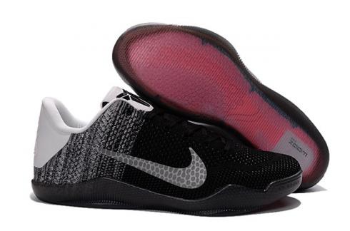 Nike Kobe XI 11 Elite Low Beethoven Negro Gris Blanco Hombres Zapatos De Baloncesto 822675
