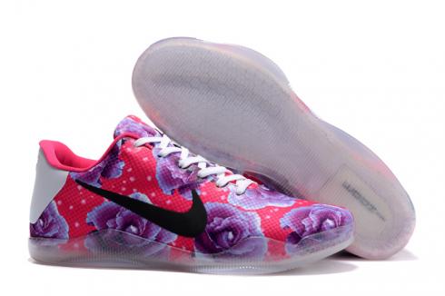 Nike Kobe XI 11 EM 3D Pinkki Purppura Valkoinen Musta Miesten koripallokengät 836184