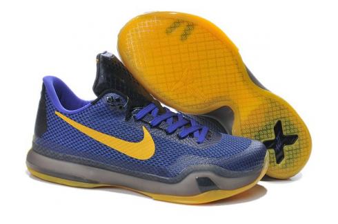 Nike Kobe 10 X EP Low Preto Roxo Amarelo Homens Tênis de Basquete 745334
