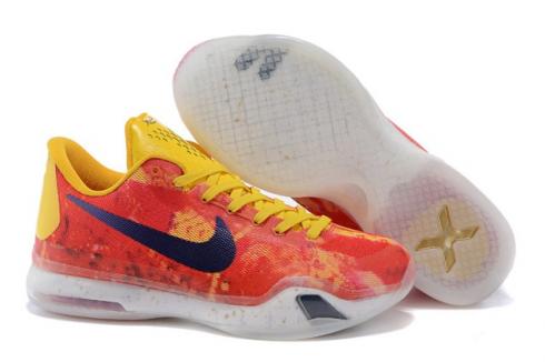 Nike Kobe 10 X EP Sepatu Basket Pria Multi Ungu Emas Kuning Rendah 745334