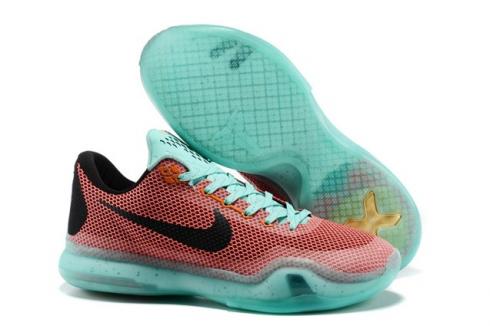 Nike Kobe X EP Basketball Shoes ZK 10 Easter Hot Lava Artesian Teal 745334 808