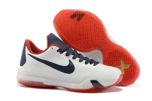 Buty Nike Zoom Kobe X 10 Elite Low EP Białe Ciemnoniebieskie Czerwone 745334
