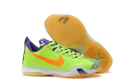 Giày bóng rổ nam Nike Zoom Kobe X 10 Low Flu Xanh Tím Cam 745334