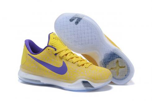Giày bóng rổ nam Nike Zoom Kobe X 10 Low Yellow Purple Stone 745334