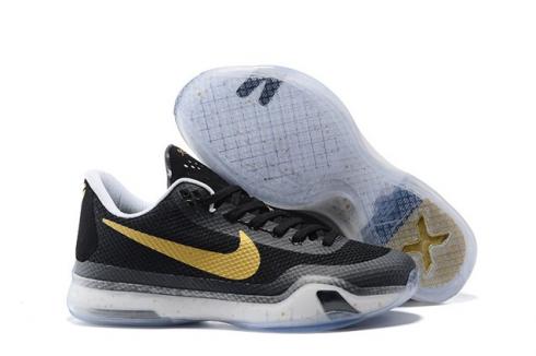 Nike Zoom Kobe X 10 XDR Low Drew Champs รองเท้าบาสเก็ตบอลผู้ชายสีดำทอง 745334
