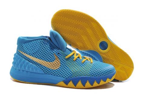 Sepatu Pria Nike Kyrie Irving 1 I Diskon Besar Biru Kuning Biru Emas Baru 705278