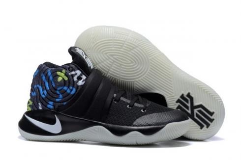 Nike Kyrie 2 II EP Negro Azul Limón Verde Blanco Hombres zapatos de baloncesto 819583 203