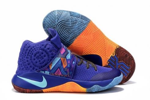 Nike Kyrie 2 II Effect EP Ivring Púrpura Azul Naranja Hombres zapatos de baloncesto 819583 300