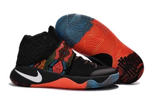 Nike Kyrie II 2 Pure Black Colorato Navy Orange Scarpe da uomo Basket Sneakers 828375-099