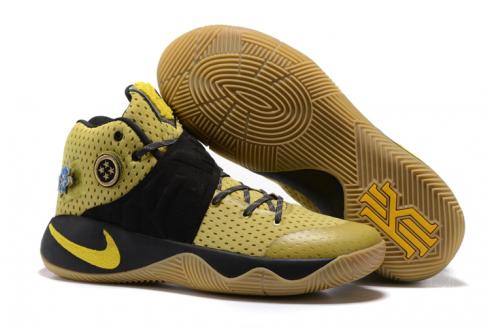 Nike Zoom Kyrie II 2 รองเท้าบาสเก็ตบอลผู้ชายสีเหลืองเข้มสีดำ 898641
