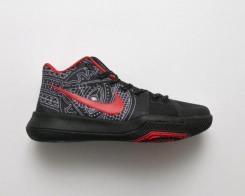 Nike Kyrie 3 EP Outdoor Sneakers Zwart Rood Heren Basketbalschoenen 852396-030