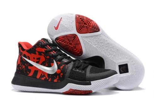 Nike Zoom Kyrie 3 III Samurai Mystery Drop Noir Rouge Argent Chaussures Homme 852395-900
