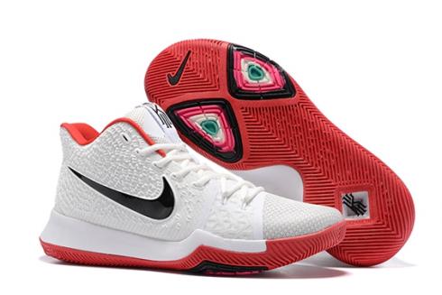 Nike Zoom Kyrie 3 III รองเท้าบาสเก็ตบอลผู้ชายสีขาวสีดำสีแดง 852395