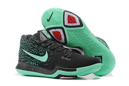 Nike Zoom Kyrie III 3 Flyknit черный зеленый Мужские баскетбольные кроссовки