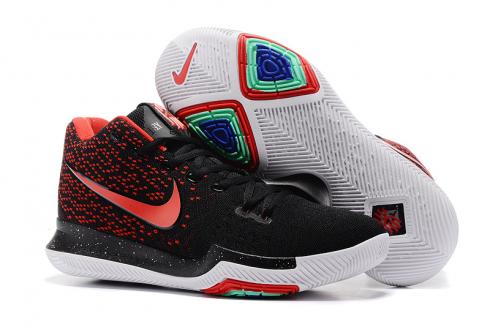 Nike Zoom Kyrie III 3 Flyknit noir rouge Chaussures de basket-ball pour homme