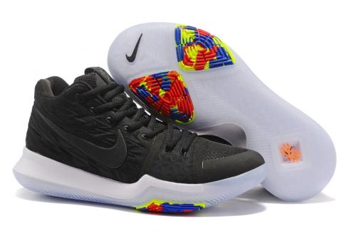 Nike Zoom Kyrie III 3 Men Basketball Shoes Black White Flower