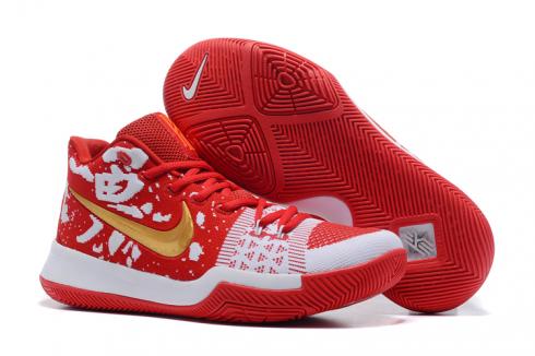 Nike Zoom Kyrie III 3 china red white Men Basketball Shoes