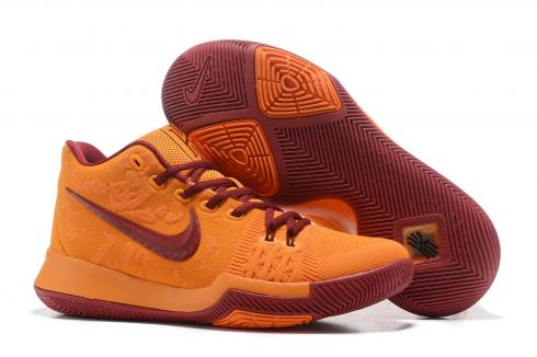 Sepatu Basket Pria Nike Zoom Kyrie III 3 Orange Wine Red