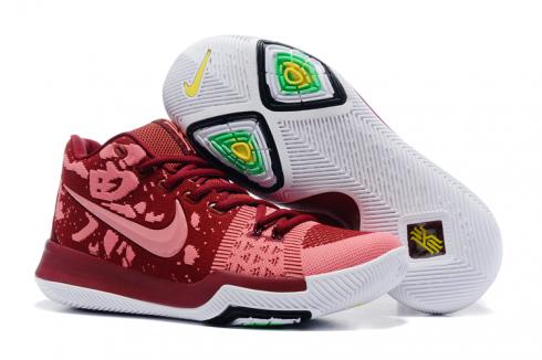 Nike Zoom Kyrie III 3 wine red white Men Basketball Shoes