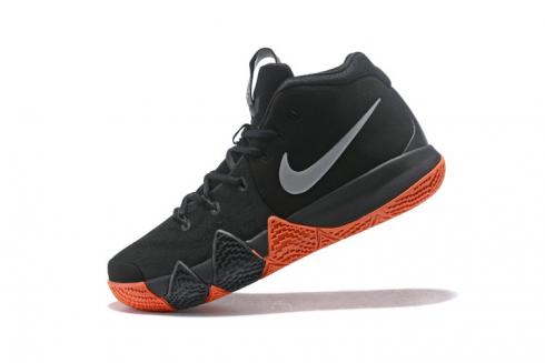 Nike Kyrie 4 Halloween Black Metallic Silver Bright Orange รองเท้าบาสเก็ตบอล 943806 010