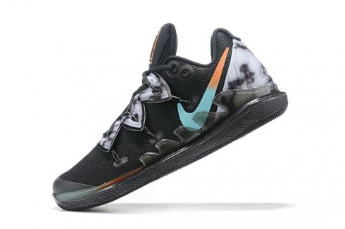 Nike Kyrie V 5 EP Siyah Turuncu Yeşim Renkli Swoosh Ivring Basketbol Ayakkabıları AO2918-910,ayakkabı,spor ayakkabı