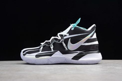 Nike Kyrie V 5 EP Preto Branco Zebra Padrão Ivring Tênis de basquete AO2919-001