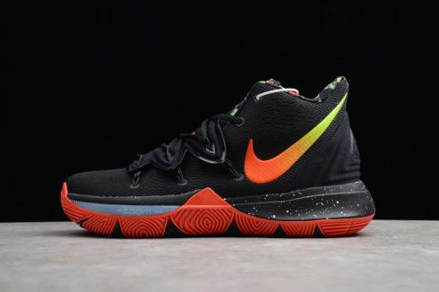Nike Kyrie V 5 EP Customized Version Čierna Oranžová Zelená Ivring Basketbalové topánky AO2919-019