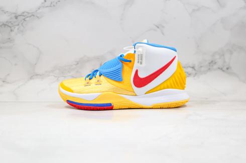 Nike Zoom Kyrie 6 Sarı Summite Beyaz Mavi Basketbol Ayakkabıları BQ4631-700,ayakkabı,spor ayakkabı