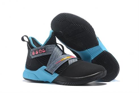 Nike Zoom Lebron Soldier XII 12 Black Grey Blue AO4053-013