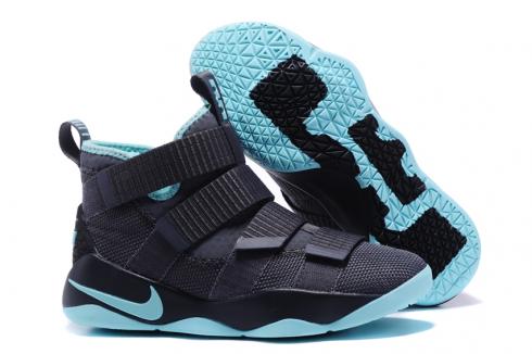 Nike Zoom LeBron Soldier XI 11 Men Basketball Shoes Black Sky Blue 897645