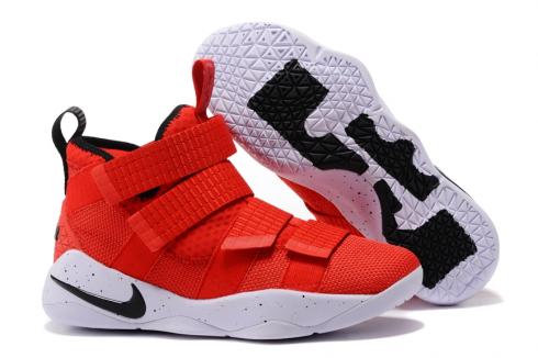 Nike Zoom LeBron Soldier XI 11 Men Basketball Shoes Bright Red White Yellow 897645