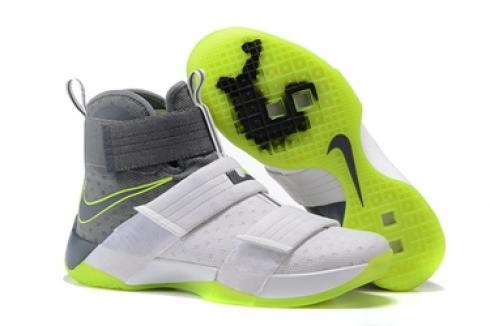 Nike Lebron Soldier 10 EP X Heren Wit Grijs Groen Basketbalschoenen Heren 844378-103