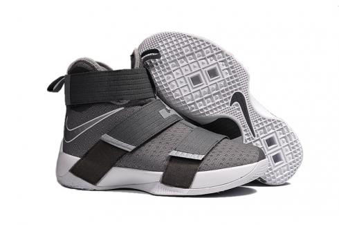Nike Lebron Soldier 10 X Branco Cinza Tênis de basquete masculino 844374-002