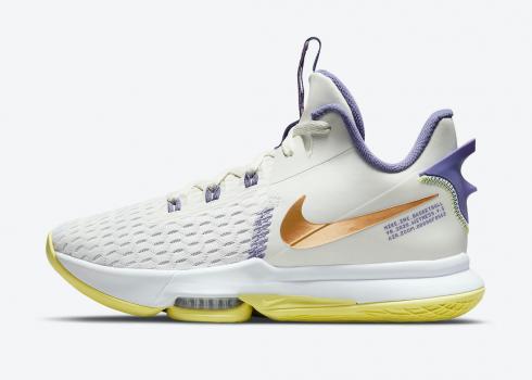 Nike Zoom LeBron Witness 5 Pastel Lakers Fioletowy Żółty CQ9381-102