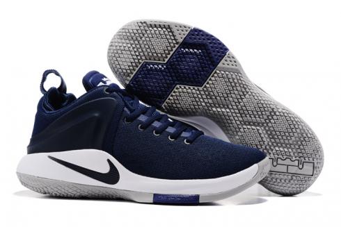 Nike Zoom Witness EP รองเท้าบาสเก็ตบอลผู้ชายสีน้ำเงินเข้มสีขาว 852439-441